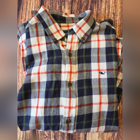 Vineyard Vines Men's Size Medium Classic Fit Whale Shirt Plaid Cotton Button - Picture 5 of 9